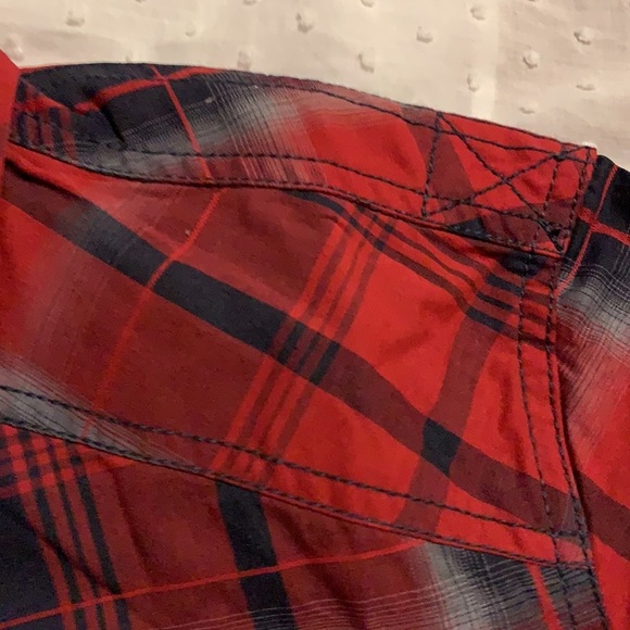 Rock & Republic Plaid Western Long Sleeve Men’s Shirt - Picture 6 of 9